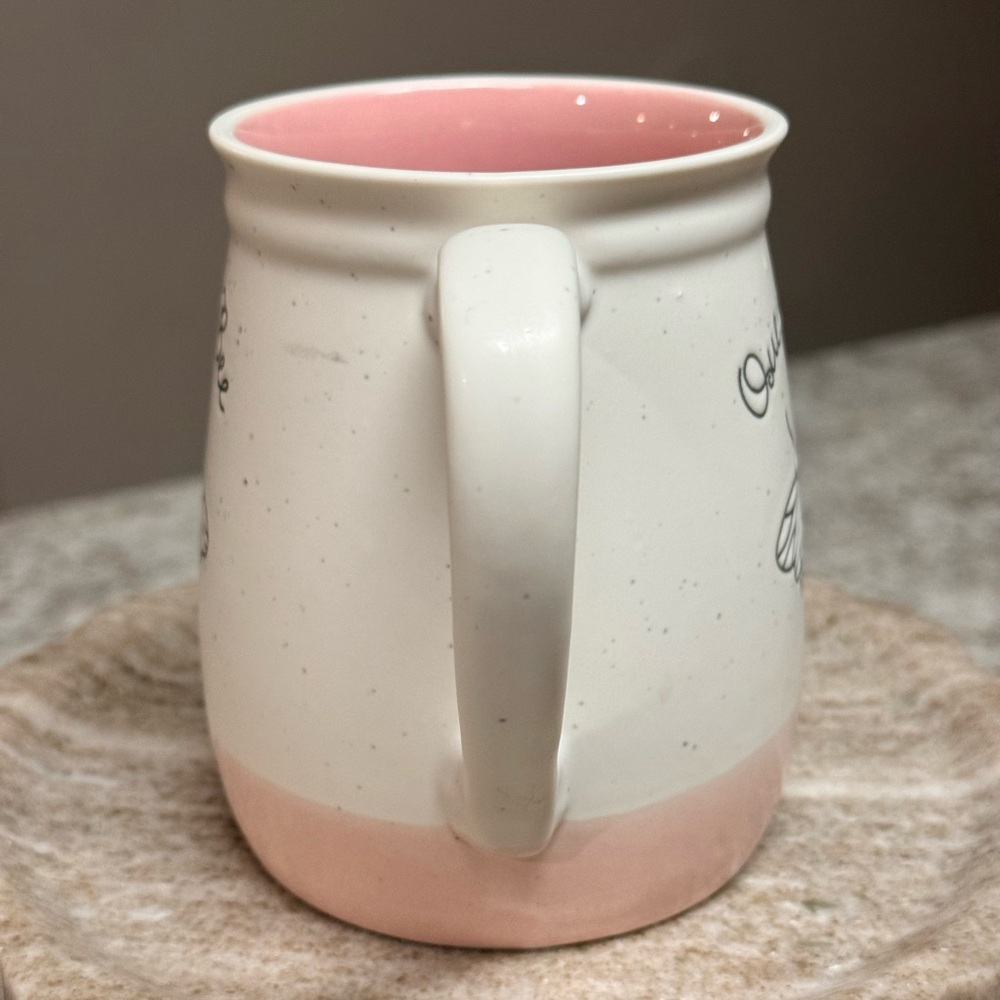 Queen Bee Pink and White Ceramic Mug - Picture 4 of 4